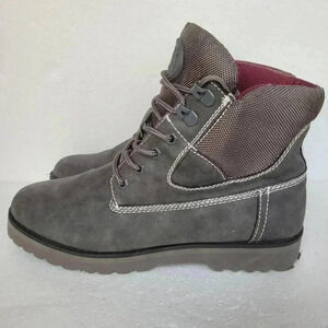 Tommy Hilfiger Poma Combat Boots Womens 9 M Gray Lace Up